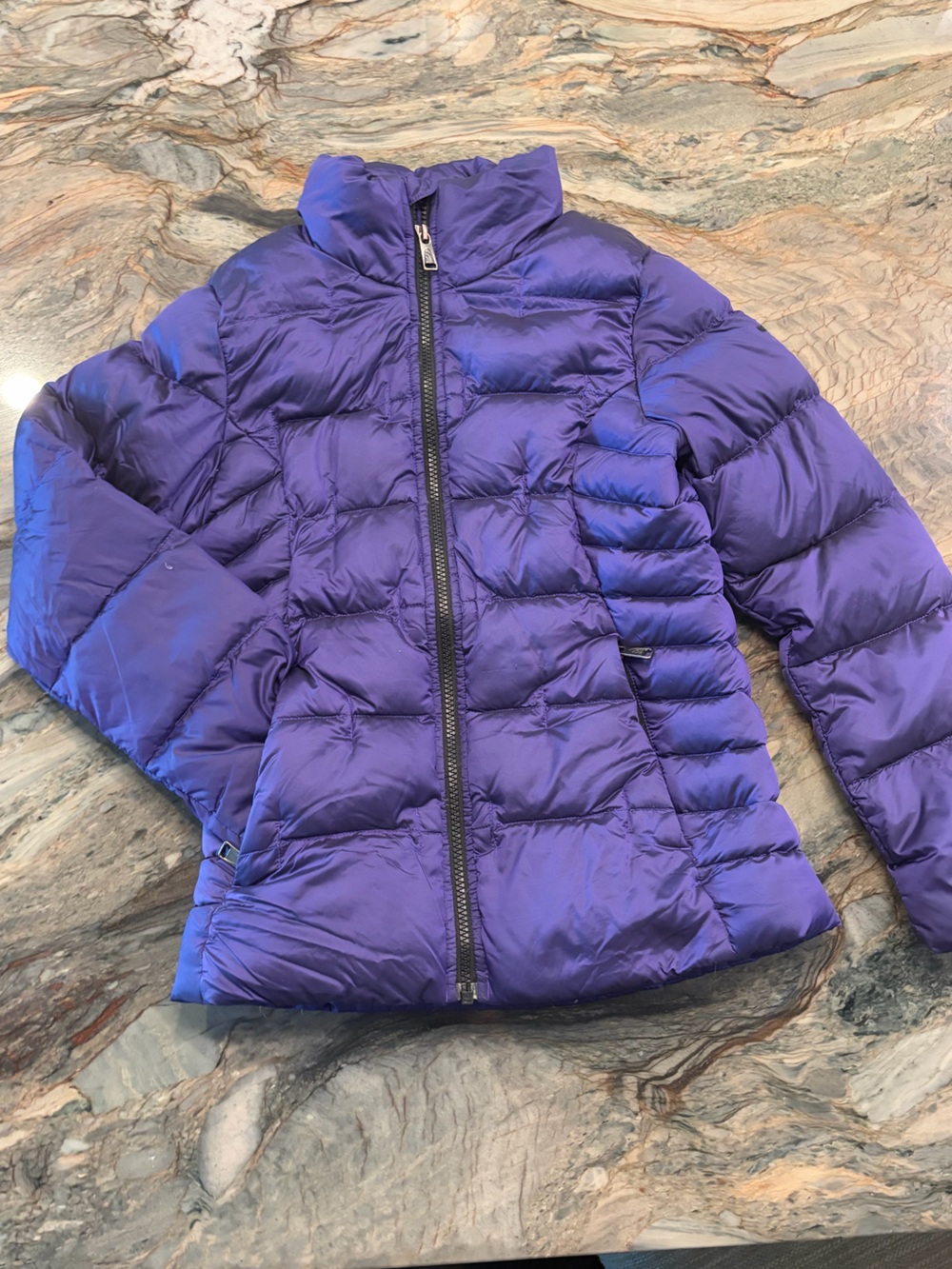 The North Face Metallic Purple Girl’s Quilted Puffer Jacket